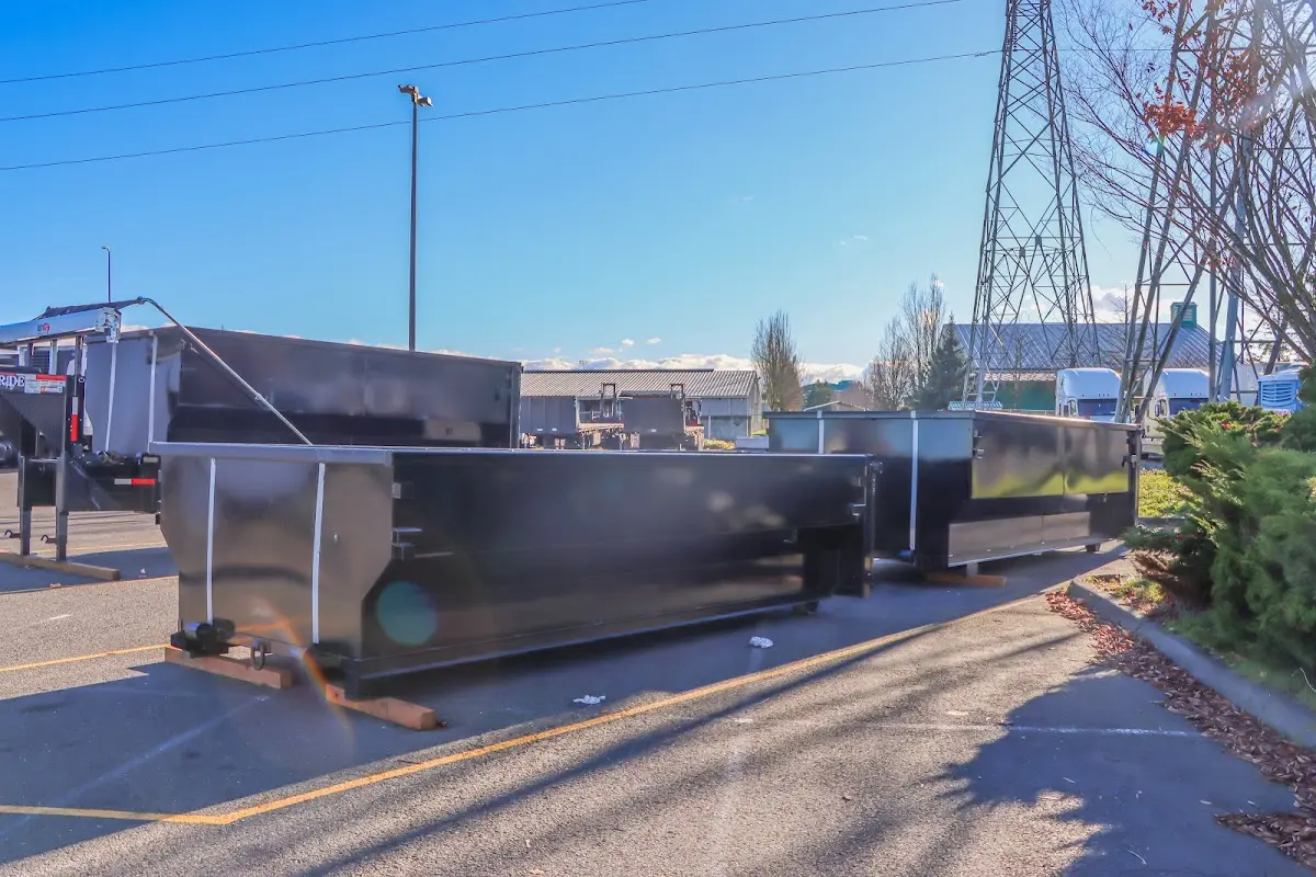 Roll-off dumpster ready for waste disposal at job site for Construction Dumpster Rental in Ham Lake